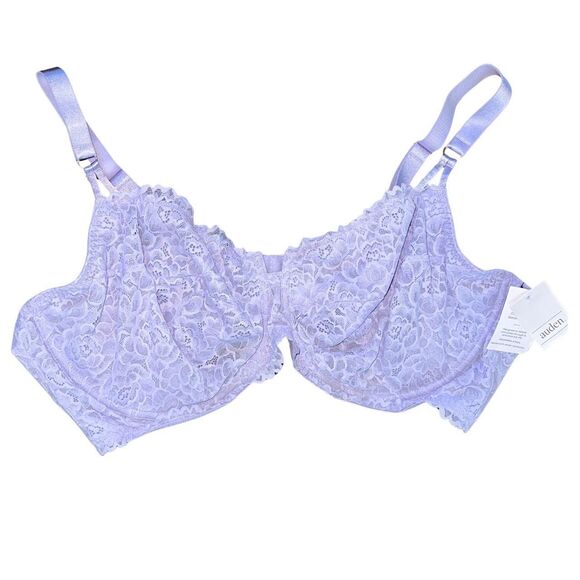 Auden Other - Auden Lavender Lace Bra 46DDD Plus Size Balconette Feminine NWT